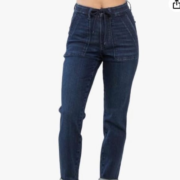 Judy Blue Denim - Women’s Judy Blue Dark Wash Pull On Jogger Jeans Drawstring Size 15/32
